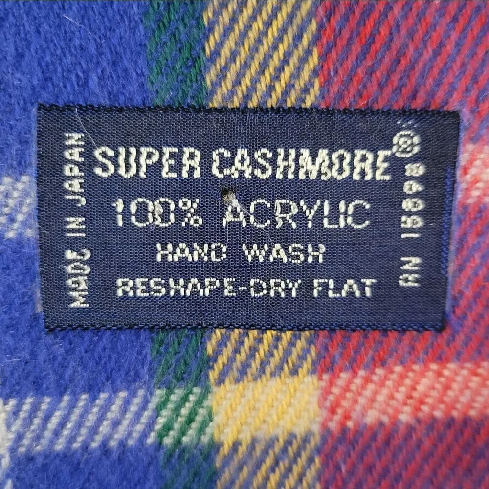 Super Cashmore Plaid Acrylic Tartan Oblong Scarf